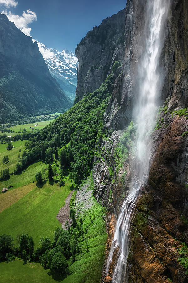 Mountain Photograph - Lauterbrunnen waterfall by Martin Podt