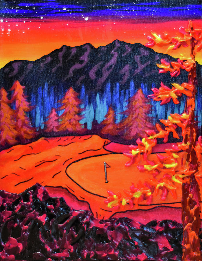 Lava on Hole 9 Painting by Ashley Wright