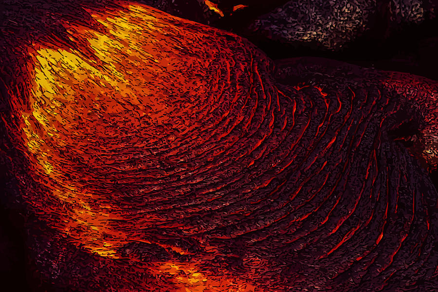 Lava tongue active Digital Art by Hans Oude Luttighuis