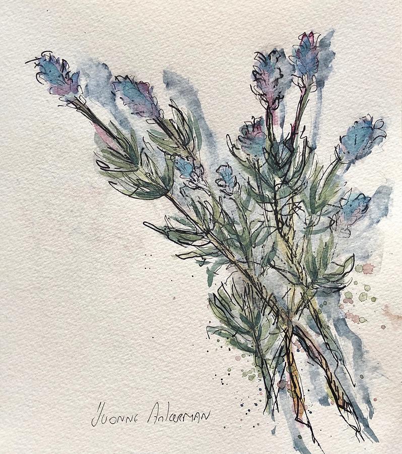 Flower Painting - Lavander by Yvonne Ankerman