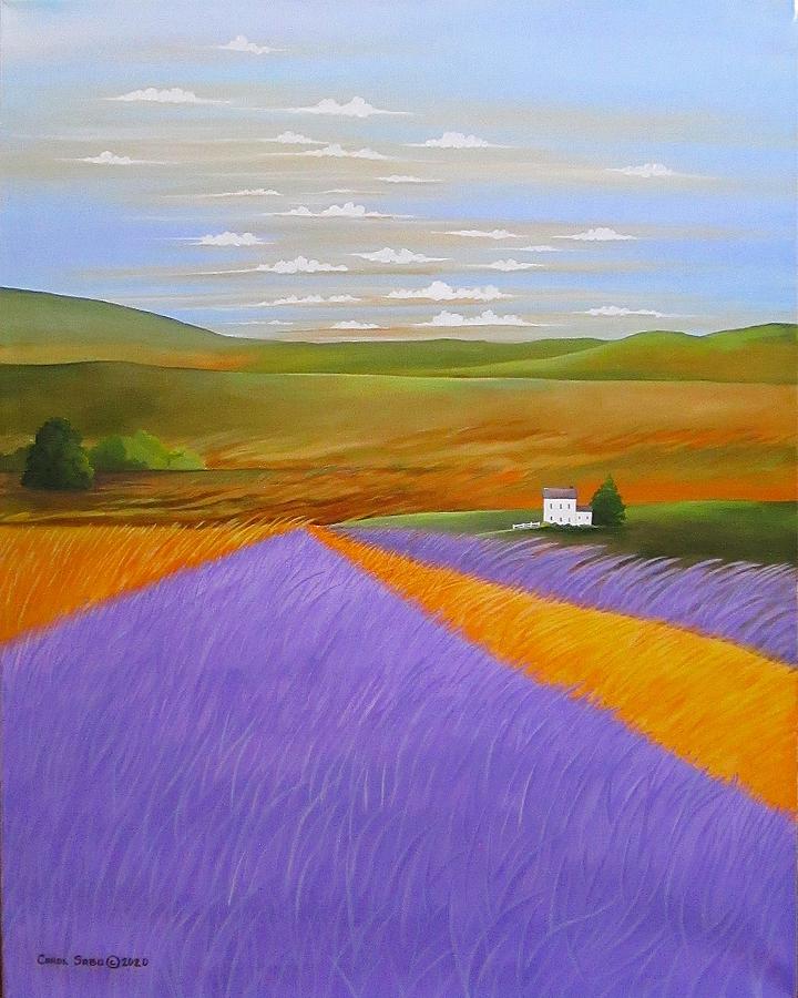 Lavendar Fields Painting by Carol Sabo