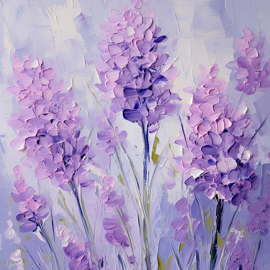 Lavender Abundance - Purple Colors Abstract Art Painting by Lourry Legarde Lavender Abundance - Purple Colors Abstract Art Painting by Lourry Legarde