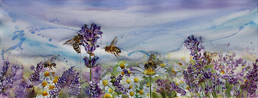 Lavender and Chamomile Painting by Tracy Male