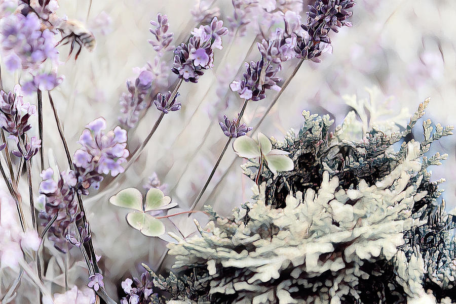 Lavender and clover Painting by Patricia Piotrak