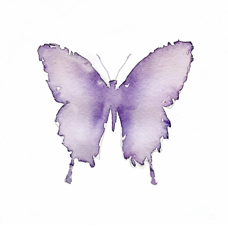 Lavender Butterfly  Painting by Liana Yarckin