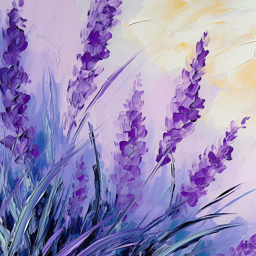 Lavender Day - Yellow And Purple Paintings Painting