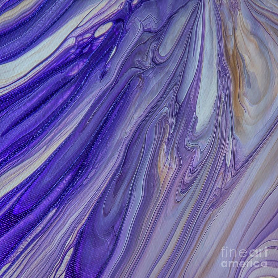 Abstract Painting - Lavender Days Acrylic Pour by Elisabeth Lucas