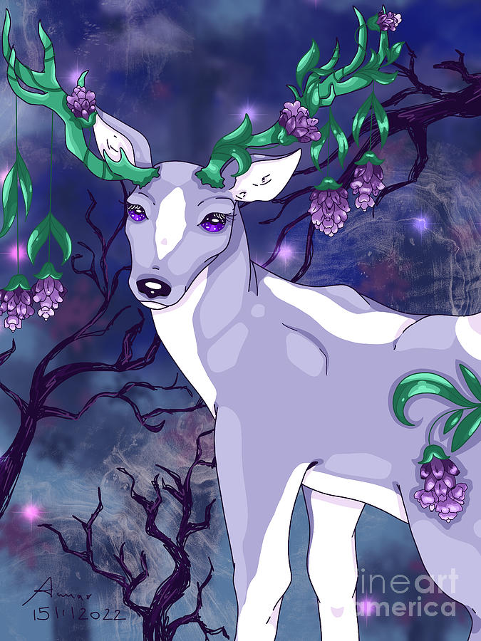 Lavender deer Digital Art by Anna Rossi Fine Art America