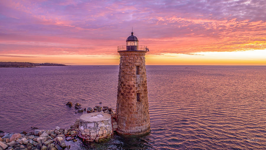 Lavender Dreaming Whaleback Lighthouse Photograph by Veterans Aerial Media LLC