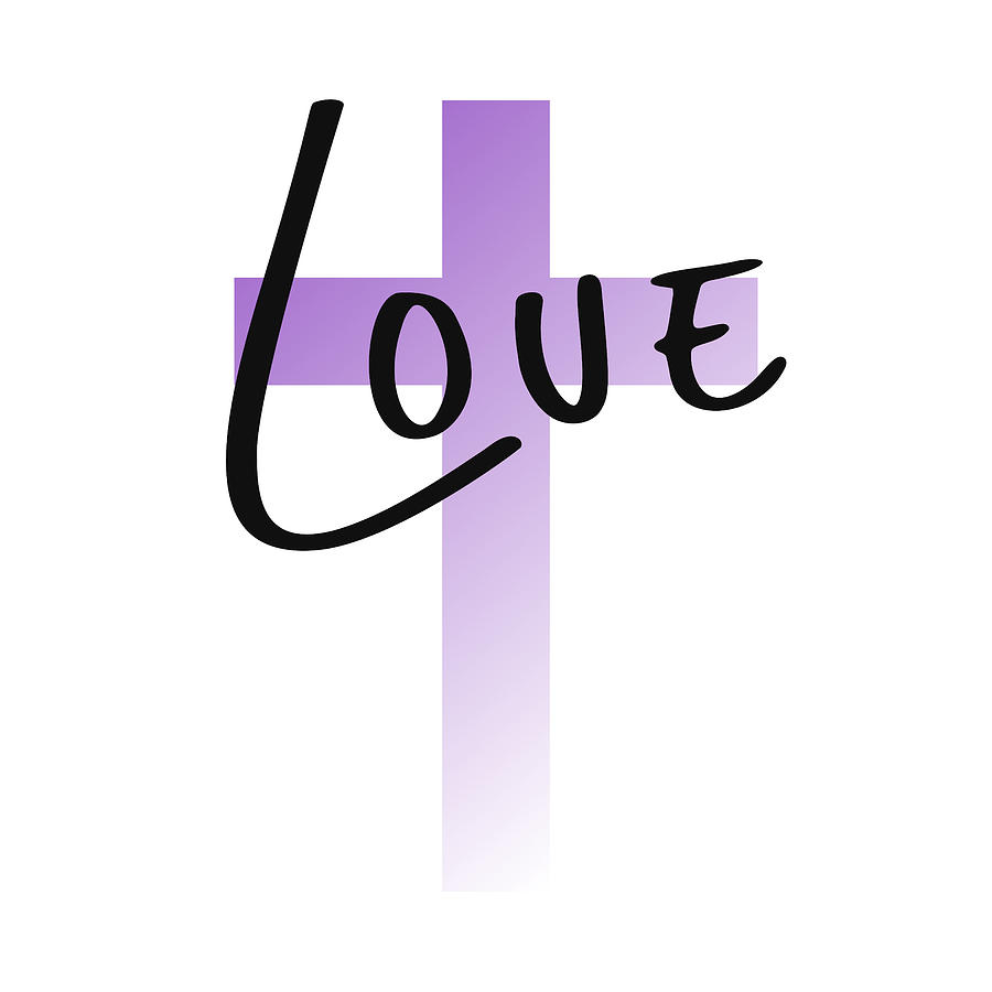 Lavender Easter Cross - Love Digital Art by Bob Pardue