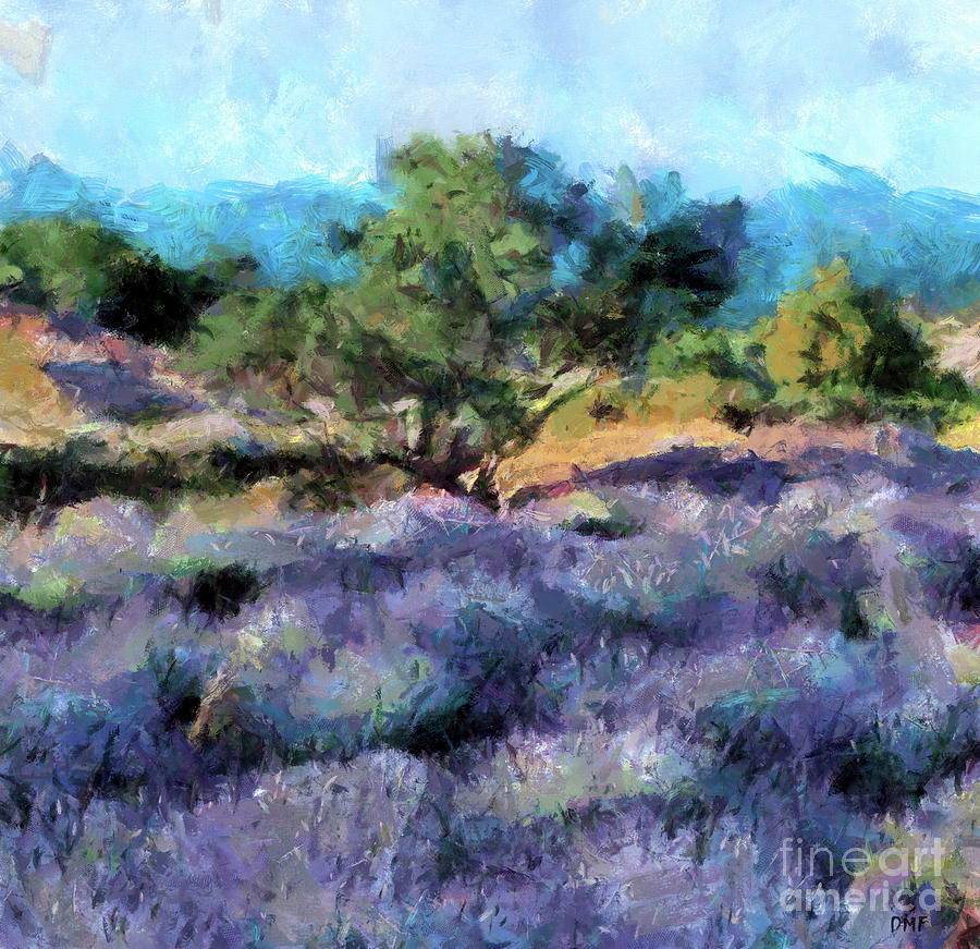  Lavender Field By The Sea Painting by Dragica Micki Fortuna
