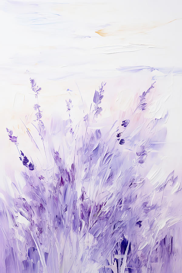 Lavender Field Impressionist Art Painting by Lourry Legarde