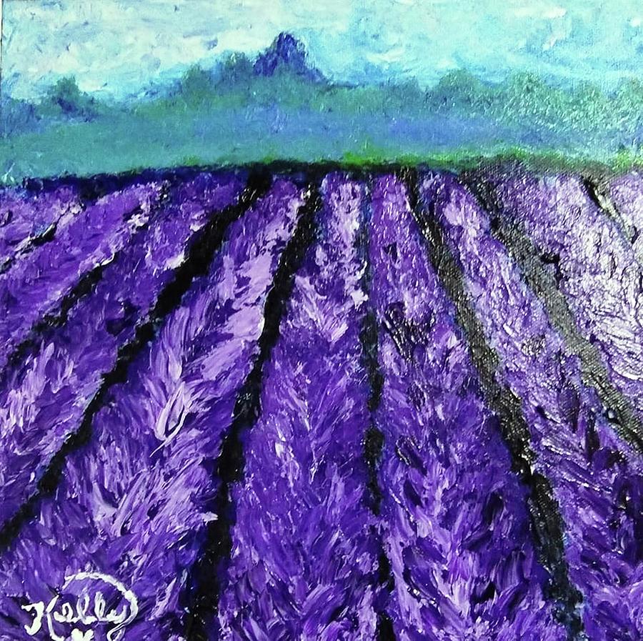Lavender Field Painting by Kelly Johnson