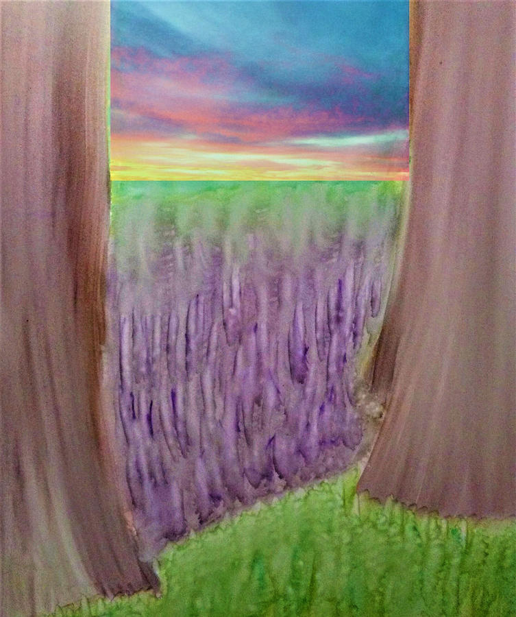 Lavender Field Mixed Media by Mary Poliquin - Policain Creations