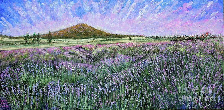 Lavender Field Vista Painting by Lyric Lucas