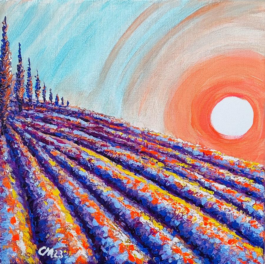 Lavender fields  Painting by Cristina Marin