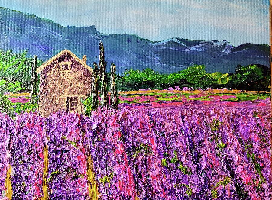 Lavender Fields Forever Painting by Ann Frederick
