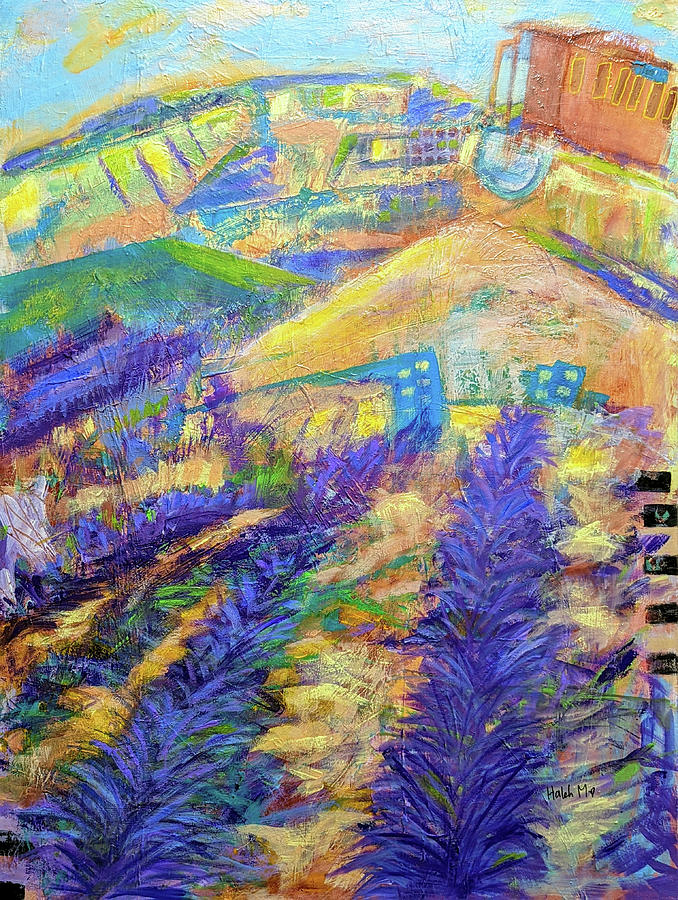 Lavender Fields Painting by Haleh Mahbod