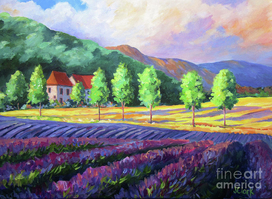 Provence Painting - Lavender Fields in Provence by John Clark