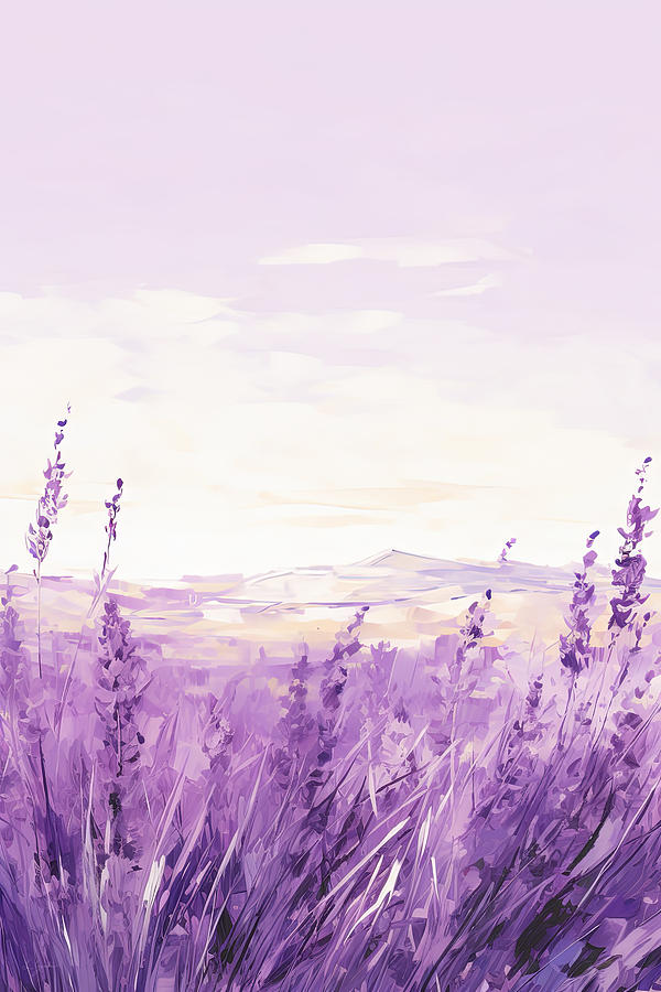 Lavender Fields Painting by Lourry Legarde