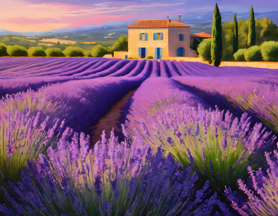 Lavender Fields of Provence Painting by Artistic Studio - Fine Art America