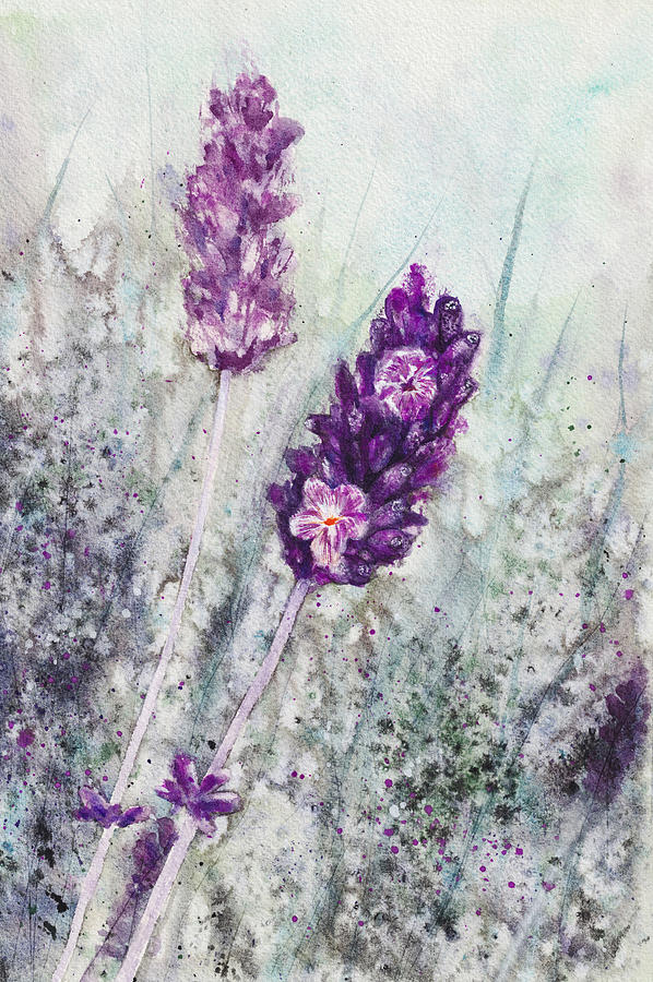 Flower Painting - Lavender Flowers by Darkstars Art