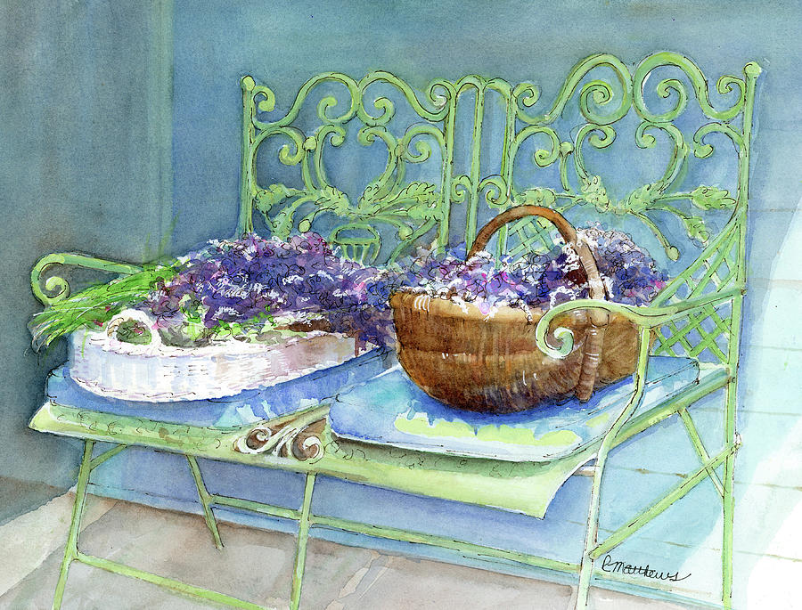 Lavender Harvest Painting by Rebecca Matthews