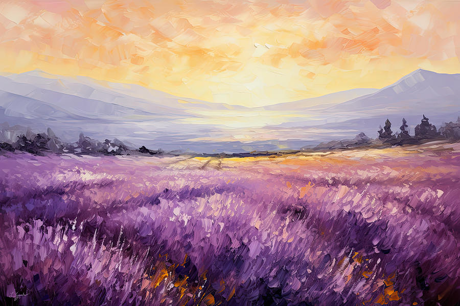Lavender Haze Painting by Lourry Legarde