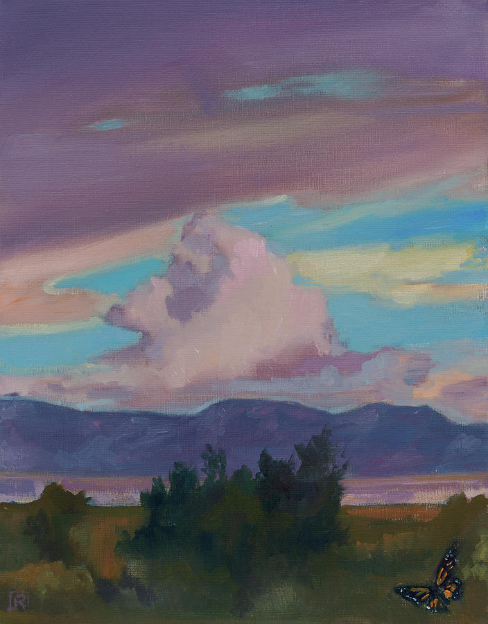 Lavender Horizon Painting by Rebecca Jacob