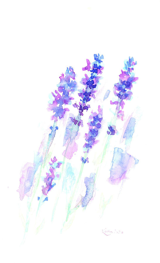 Lavender impression Painting by Karen Kaspar