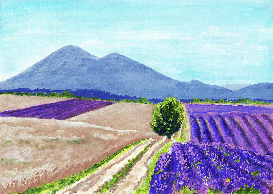 Lavender in Provence Painting by Masha Batkova