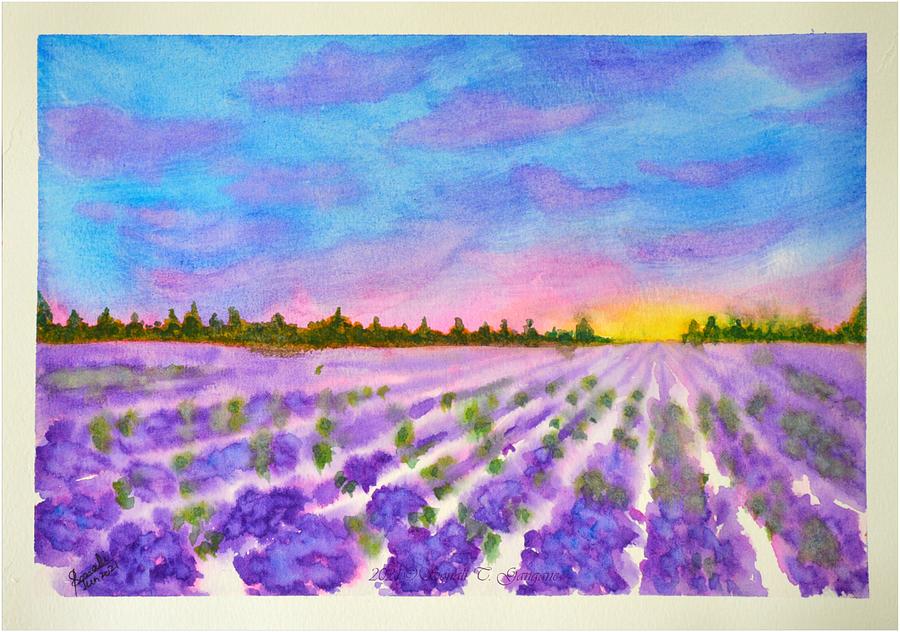 Lavender Landscape Painting by Sonali Gangane - Fine Art America