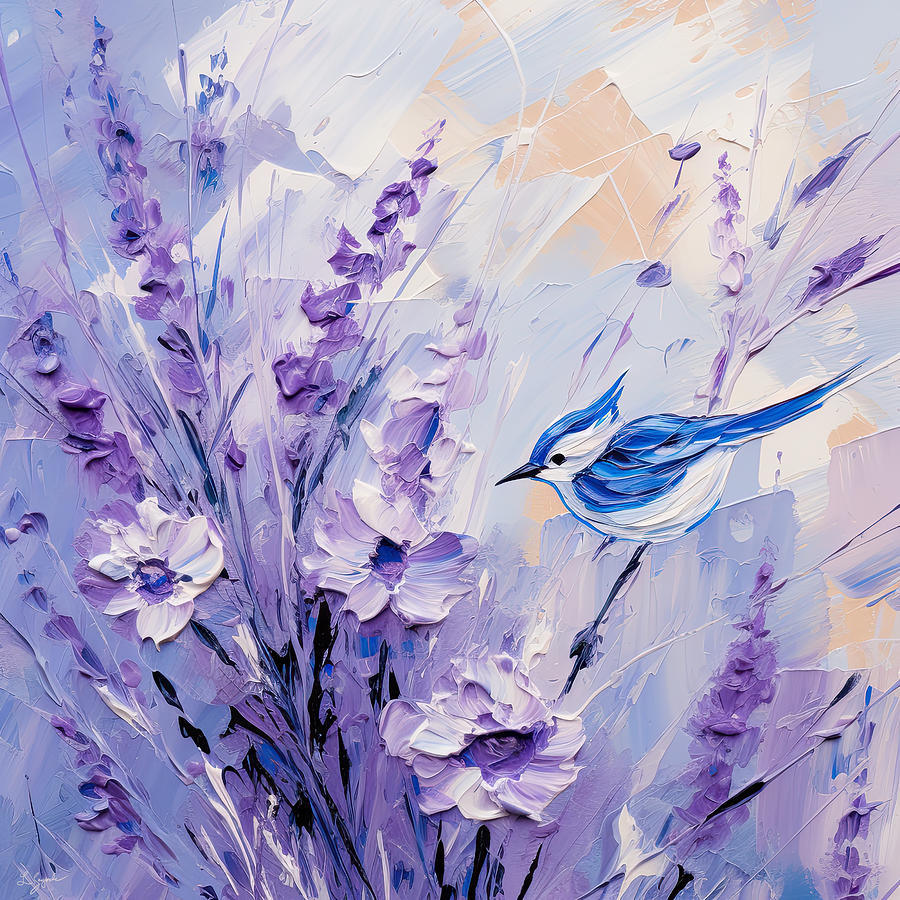 Lavender Leisure- Lavender Wall Art Painting by Lourry Legarde