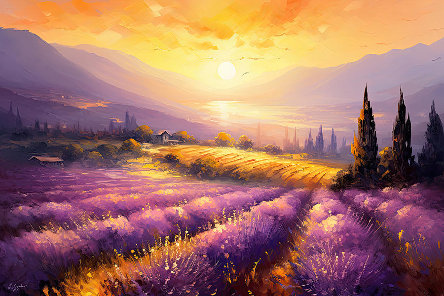 Lavender Magnificence Painting by Lourry Legarde