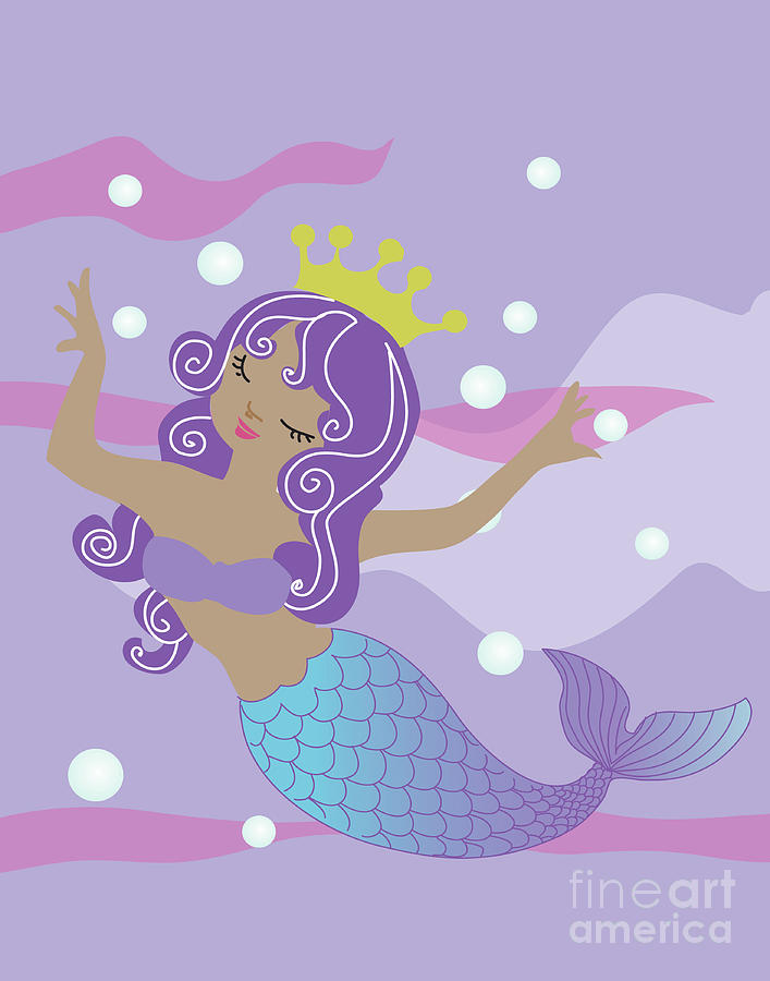 Lavender Mermaid Miss Digital Art by Diane Talley - Pixels