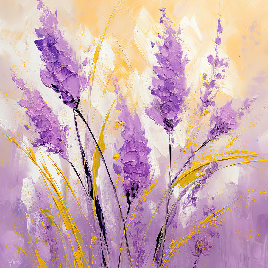 Lavender Mist Painting by Lourry Legarde