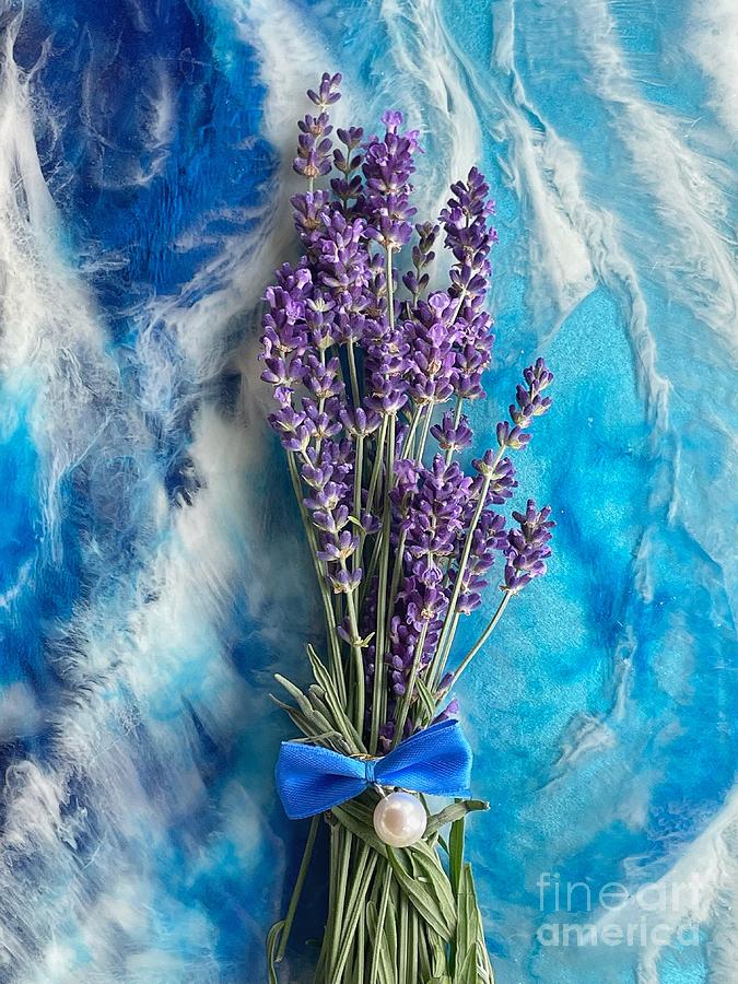 Lavender on Blue Photograph by Diana Rajala