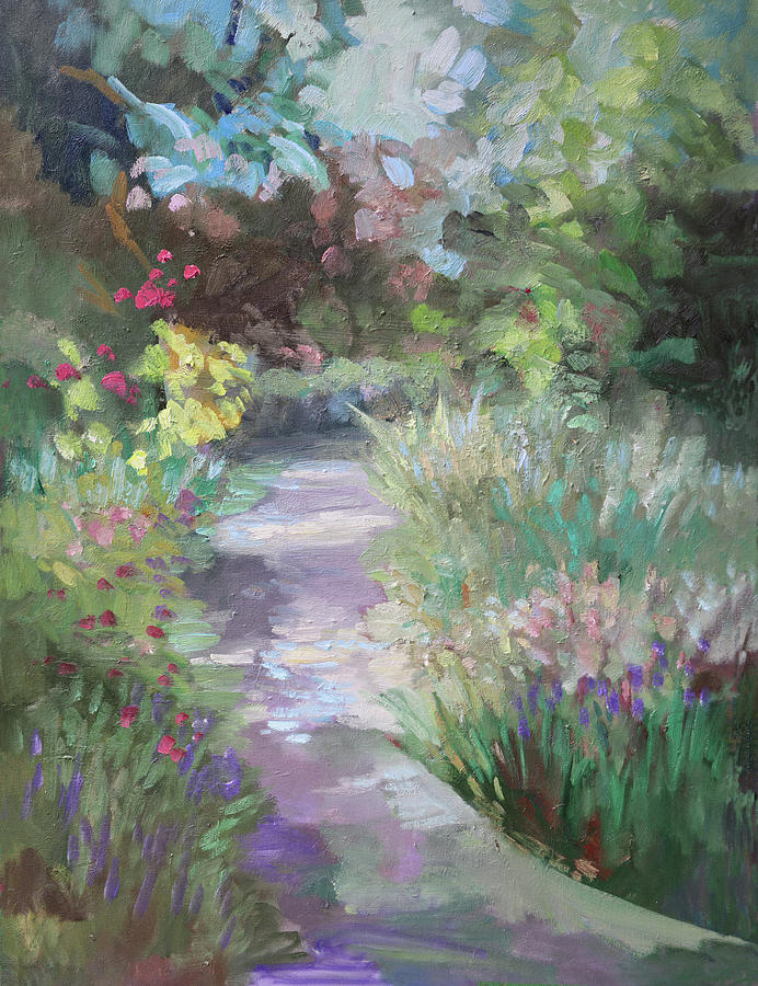 Lavender Pathway Painting by Sally Rosenbaum - Fine Art America