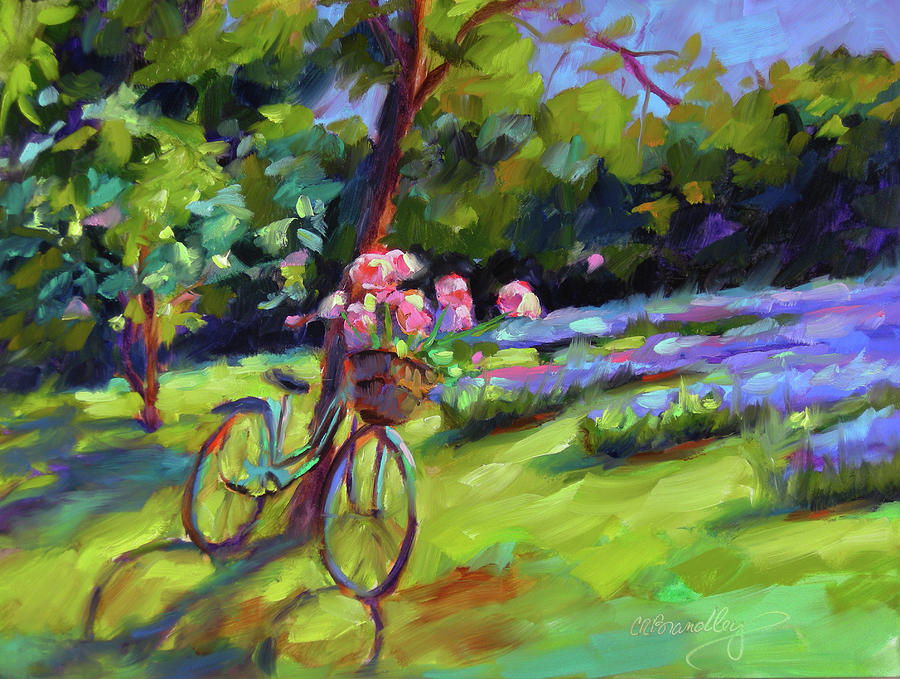 Lavender Picnic Painting by Chris Brandley
