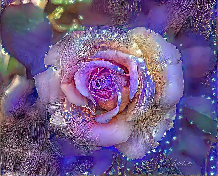 Sparkling Lavender Rose Digital Art
