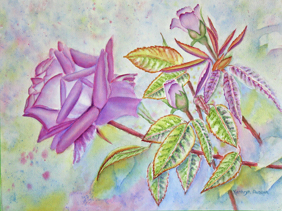 Lavender Rose Painting by Kathryn Duncan