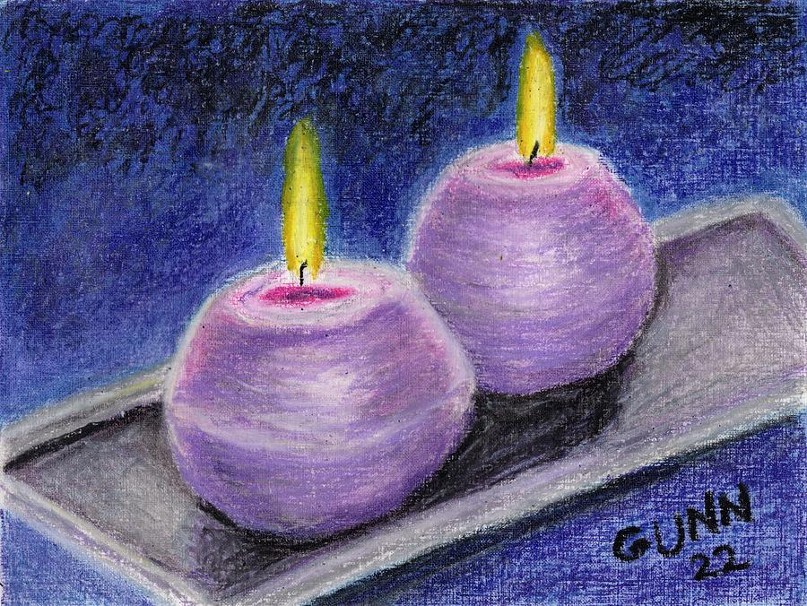 Lavender Scented Candles Pastel by Katrina Gunn
