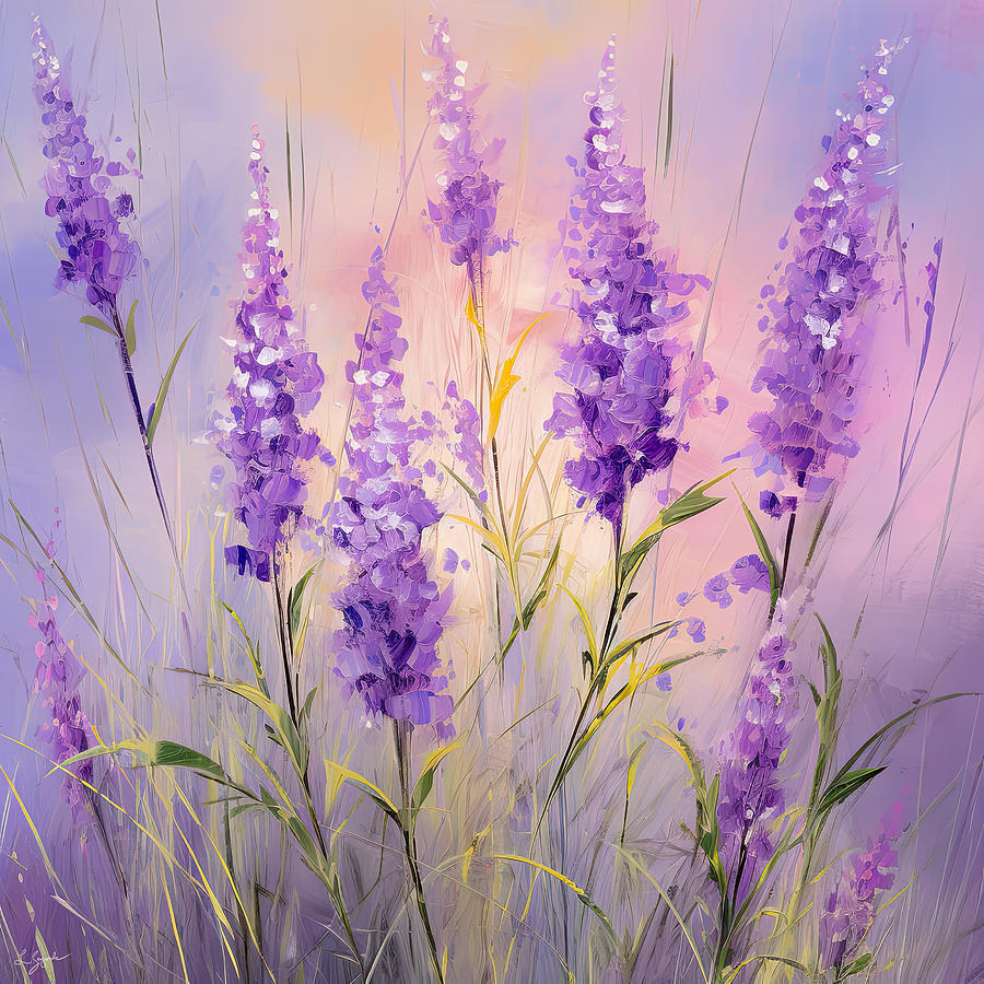 Lavender Serenity - Lavender Artwork - Purple And Gray Art Painting