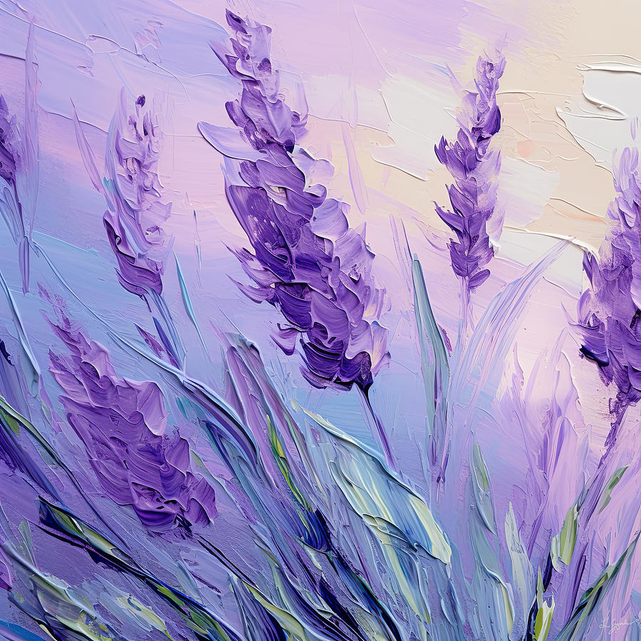 Lavender Showdown - Purple Artwork Painting by Lourry Legarde