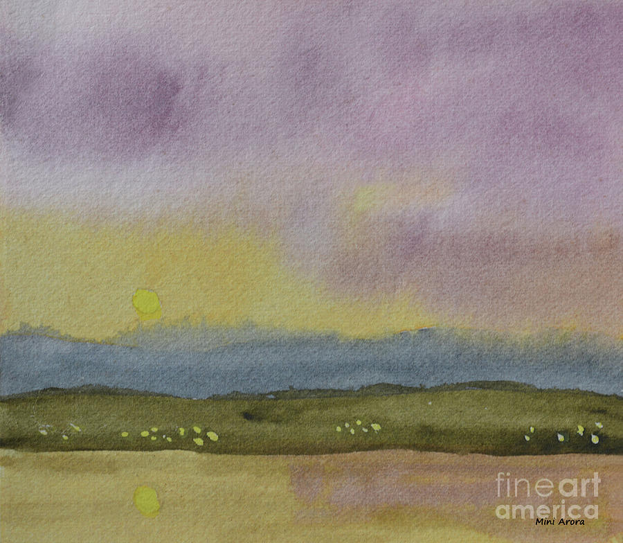Lavender Sky Painting by Mini Arora