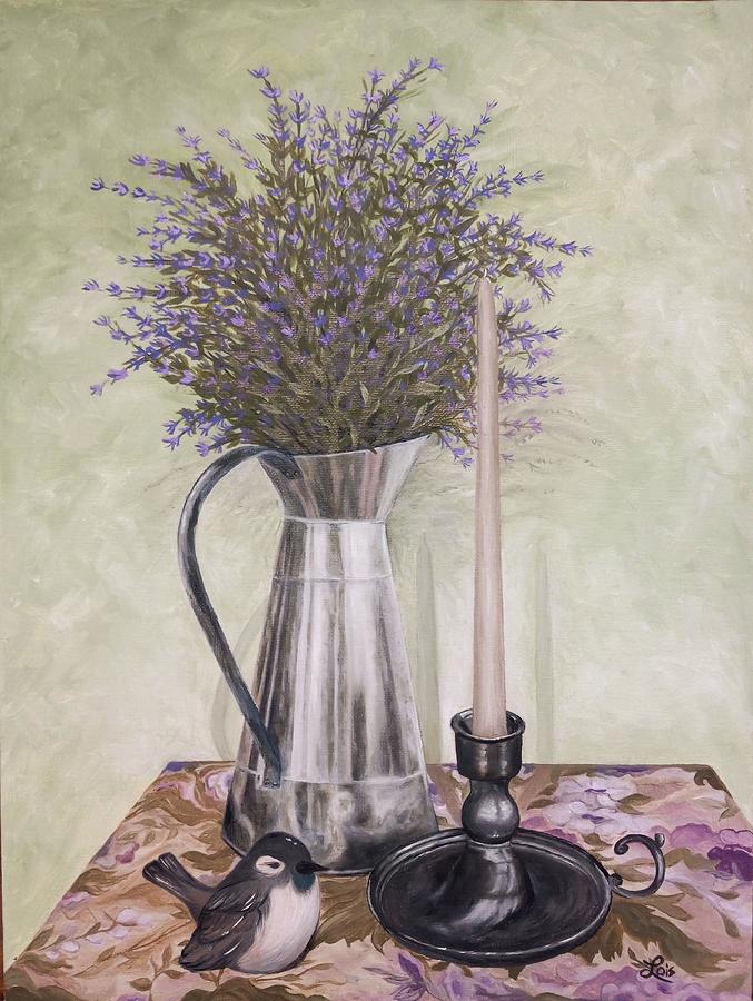 Still Life Painting - Lavender Still Life by Lois Bailey
