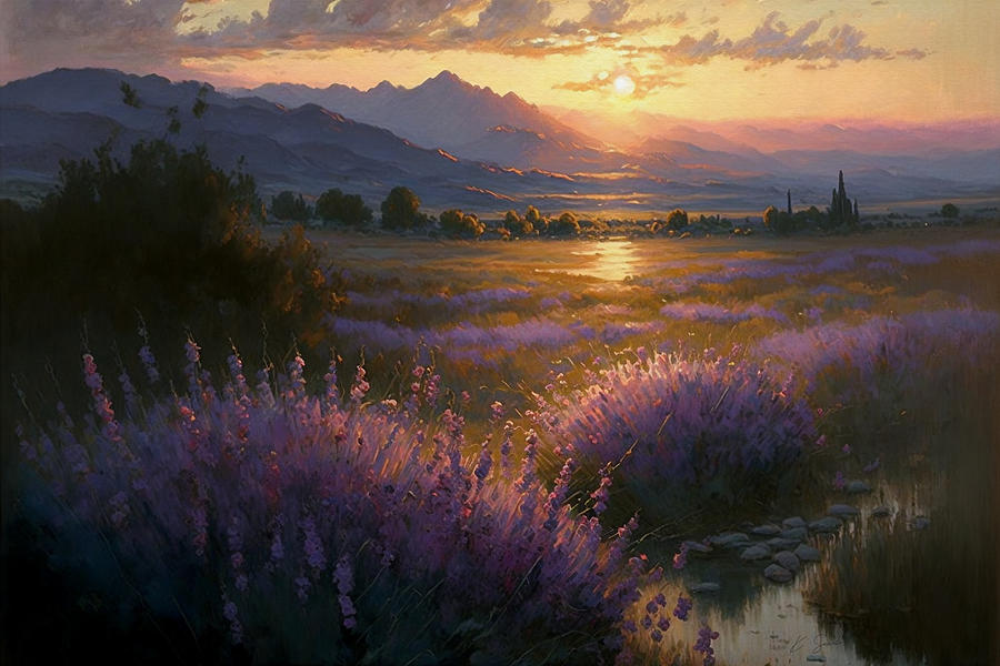 Lavender Sunset Digital Art by Kai Saarto