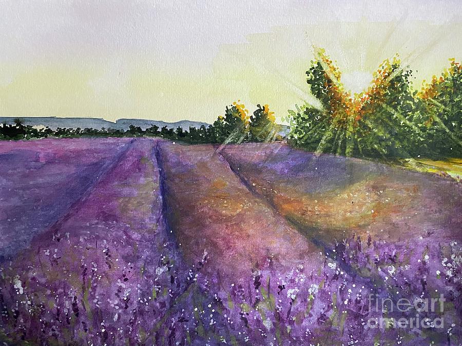 Lavender sunset Painting by Sharron Knight