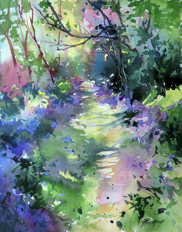Tree Painting - Lavender Trail by Rae Andrews