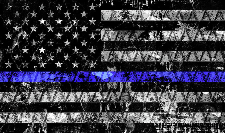 Law Enforcement Thin Blue Line Flag Digital Art by Jared Davies - Pixels